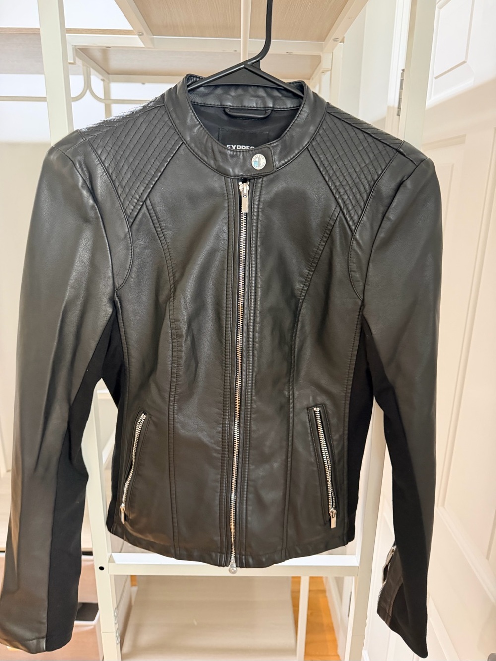 Express Black Moto-Style Leather Jacket